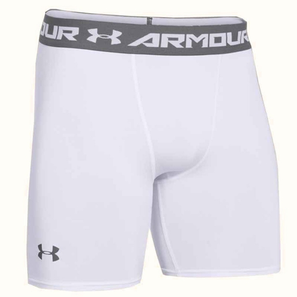 Men's Under Armour 1289566 UA HeatGear Armour White Compression Shorts - Picture 1 of 16